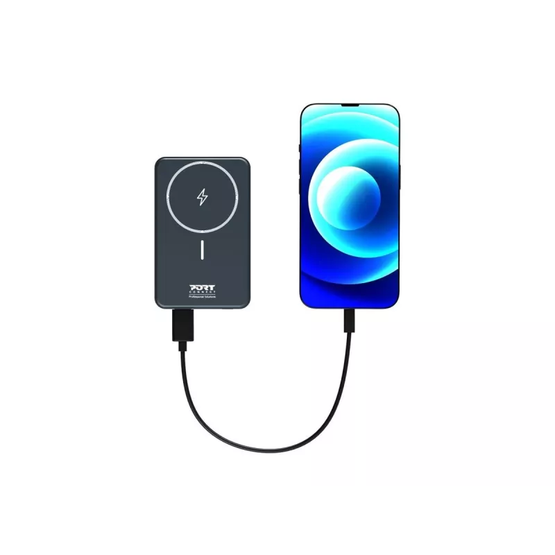 Port Designs 907005 10000 mAh bezvadu lādētājs Melns