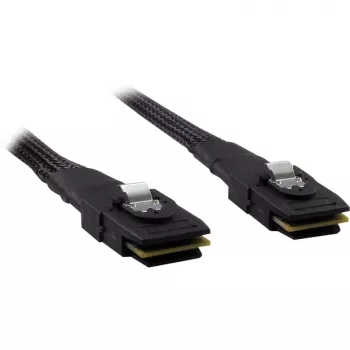 Inter-Tech iekšējais SAS kabelis - Serial ATA 150/300/600 - 36 PIN 4iMini MultiLane līdz 36 PIN 4iMini MultiLane - 50 cm - ar fiksatoru - Melns