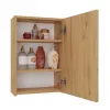 Sienas skapis vannas istabai POLA 1DL ARTISAN — ozola krāsas rāmis, 400×220×600 mm, 3 plaukti
