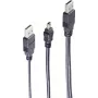 USB kabelis ShiverPeaks BS77150 0,6m 2x USB A Mini-USB B Melns