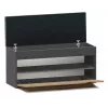 Slēgts apavu skapis Top e Shop PARMA — antracīts un ozols, skaidu plātne, 1000×490×350 mm
