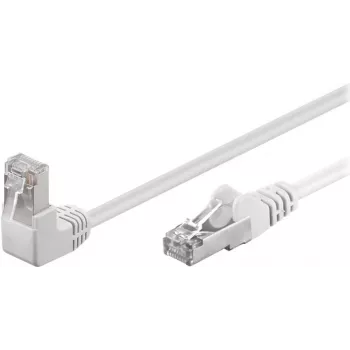 Wentronic Goobay CAT 5e Patch Kabelis 1x 90° leņķa, F/UTP, Balts, 10 m - CCA Vara Maisījums, 1x RJ45-Spraudnis 90° (8P8C) (94183)