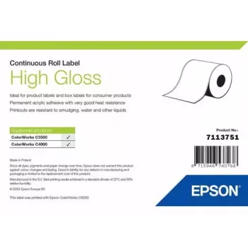 Etiķešu ruļlis Epson 7113751, augsta spīduma apdare, platums 76 mm, garums 33 000 mm