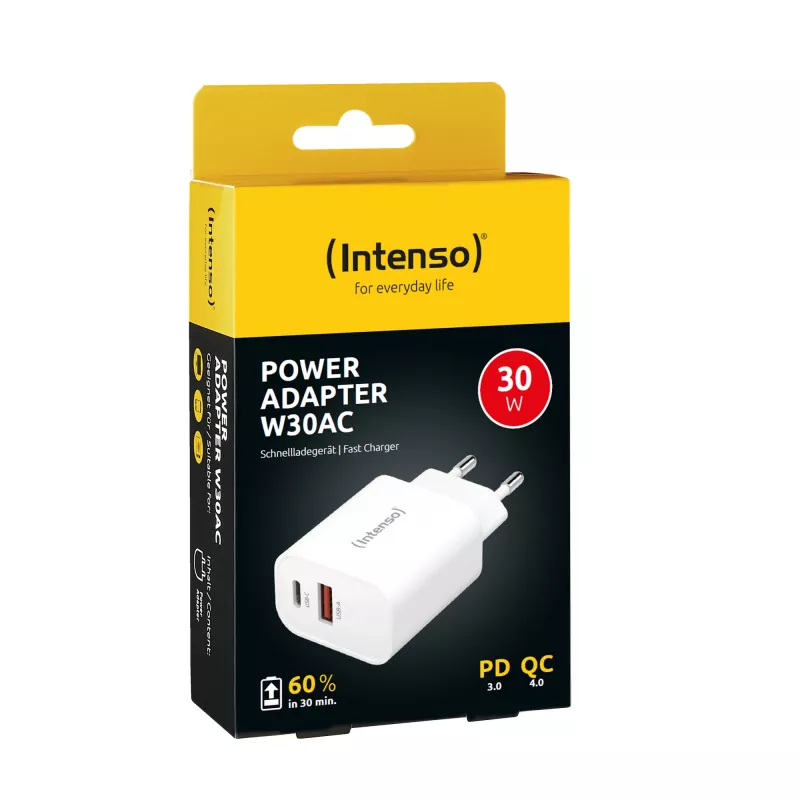 Iekštelpu lādētājs Intenso POWER ADAPTER USB-A/USB-C 7803012 Ātrā uzlāde 20V