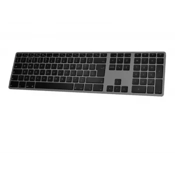 Bezvadu tastatūra Matias FK418BTLB-UK — alumīnija, izgaismota, kosmosa pelēka