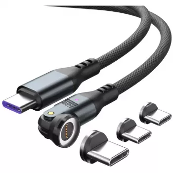 USB-C kabelis 4smarts GravityCord 240W 1,8 m – USB-C uz USB-C lieljaudas uzlāde un dati