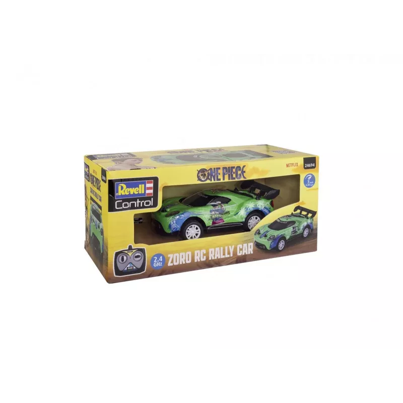 RC rallija auto REVELL One Piece Zoro – tālvadības modelis, kolekcionāra tematiskais dizains
