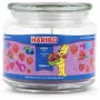 Vaska svece Haribo A2168 apaļa kazene-avenes-zemenes, rozā, 100 mm × 100 mm, 300 g, stikla traukā