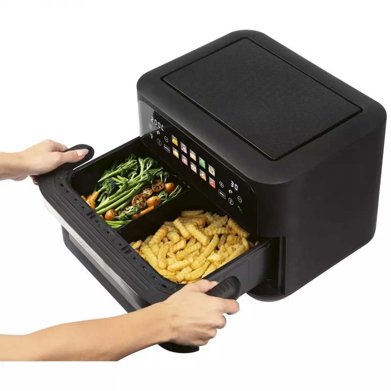 Gaisa fritieris ProfiCook PC-FR 1313 H — 10 L, 2400 W, 10 programmas, skārienjutīga vadība, nerūsējošais tērauds/melns