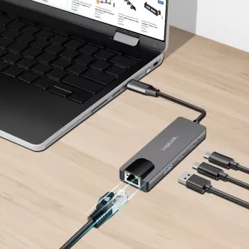 USB 3.2 Gen 1 centrmezgls, 3 porti ar 2.5G Ethernet
