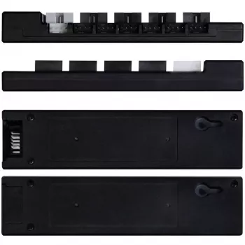 USB un PWM centrmezgls Lian Li EDGE HUB EG-HUB01B — 4× USB, 6× PWM ventilatora porti