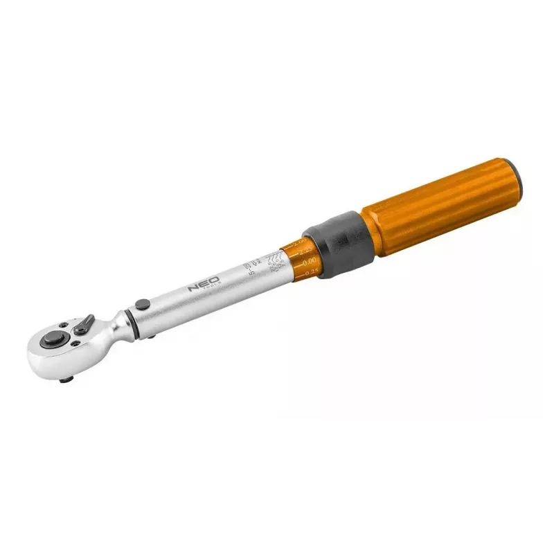 Neo Tools 1/4 divvirzienu griezes momenta atslēga, 5-25 Nm, 21 daļu komplekts