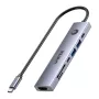 USB-C centrmezgls Unitek H1124AGY01 ar 100W PD, HDMI 2.0, 2x USB-A, 2x USB-C, SD/microSD lasītāju — alumīnijs