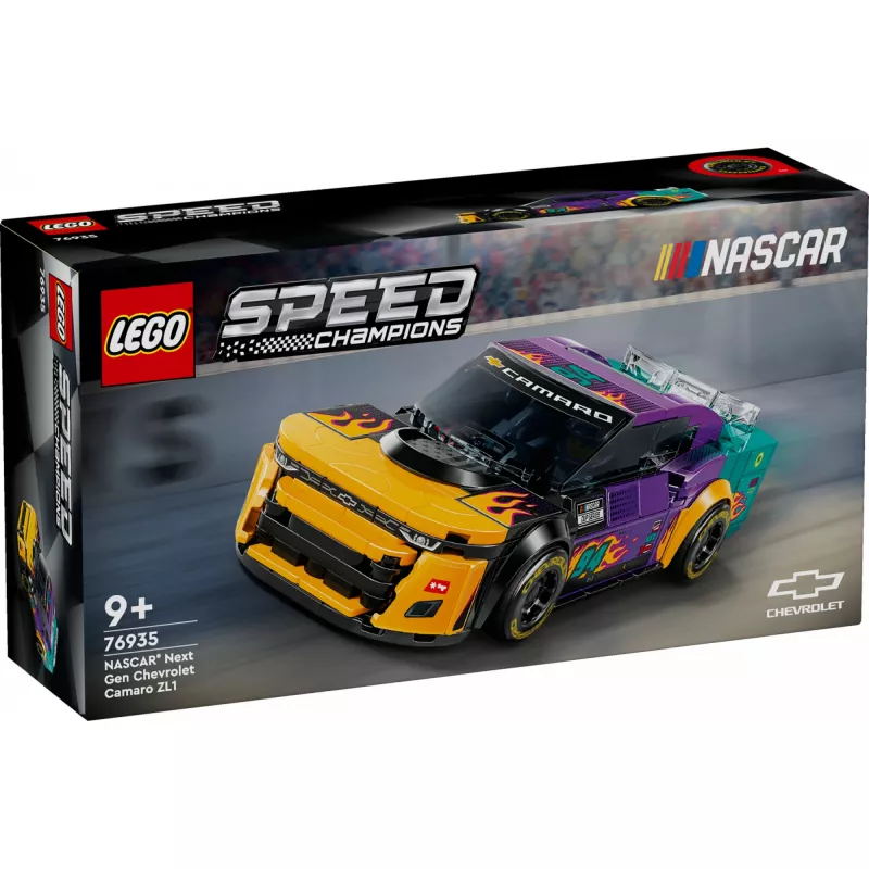 LEGO Speed Champions 76935 NASCAR Next Gen Chevrolet Camaro ZL1 būvējams modelis, 328 gabali, 1 minifigūra, 9+ gadi