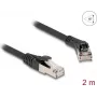Tīkla kabelis DeLOCK RJ45 Cat.8.1 S/FTP 45° leņķa uz taisnu 2m melns