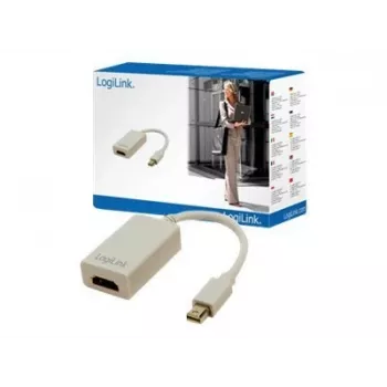 Video kabeļa adapteris LOGILINK Mini DisplayPort uz HDMI Type A CV0036A, 0,1 m, pelēks