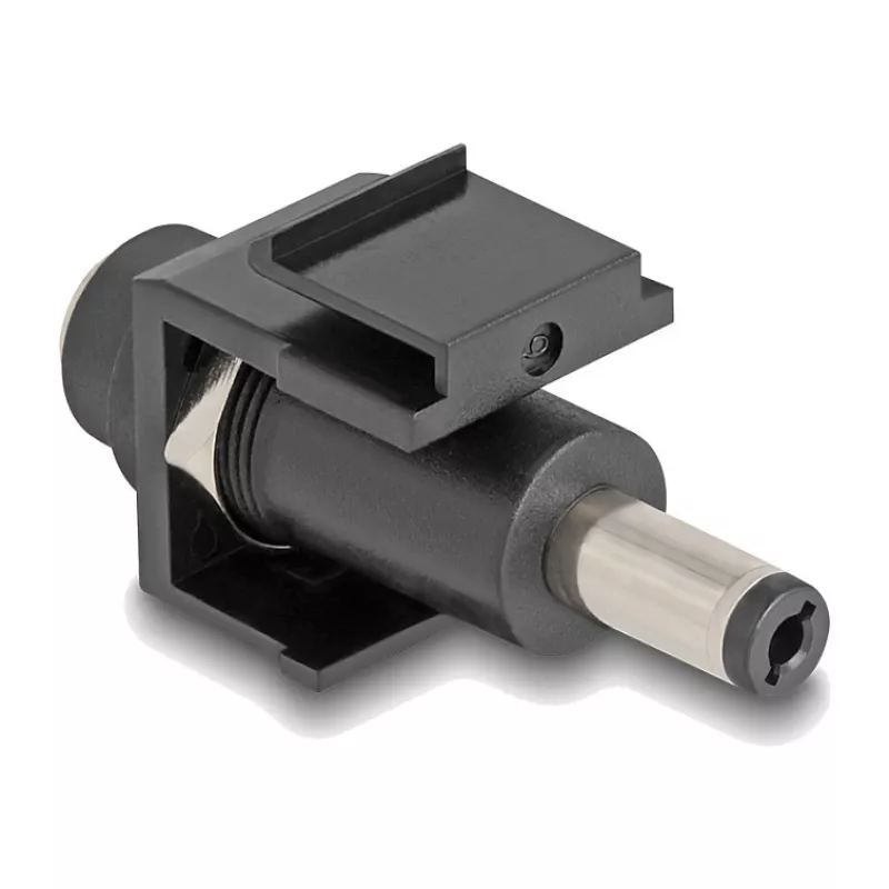 DeLOCK Keystone modulis DC 5.5 x 2.5 mm sievišķais uz DC 5.5 x 2.1 mm vīrišķais melns