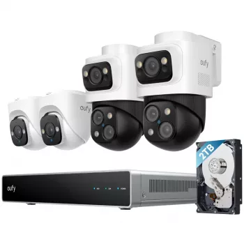 EUFY NVR drošības sistēma S4 Bullet-PTZ+ un Torņa kamera (E8E00325)