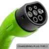 Qoltec Mobilais EV Auto Lādētājs Regulējams 2in1 Type2 | 7kW | 230V | CEE 3 PIN | Wi-Fi | LCD | Pārnēsājams | Wallbox | 5m