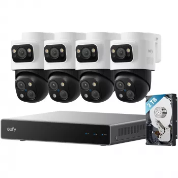 Eufy S4 Max NVR drošības ierakstītājs — 8 kanāli, 4K, 2 TB HDD (līdz 16 TB), Melns/Pelēks/Balts