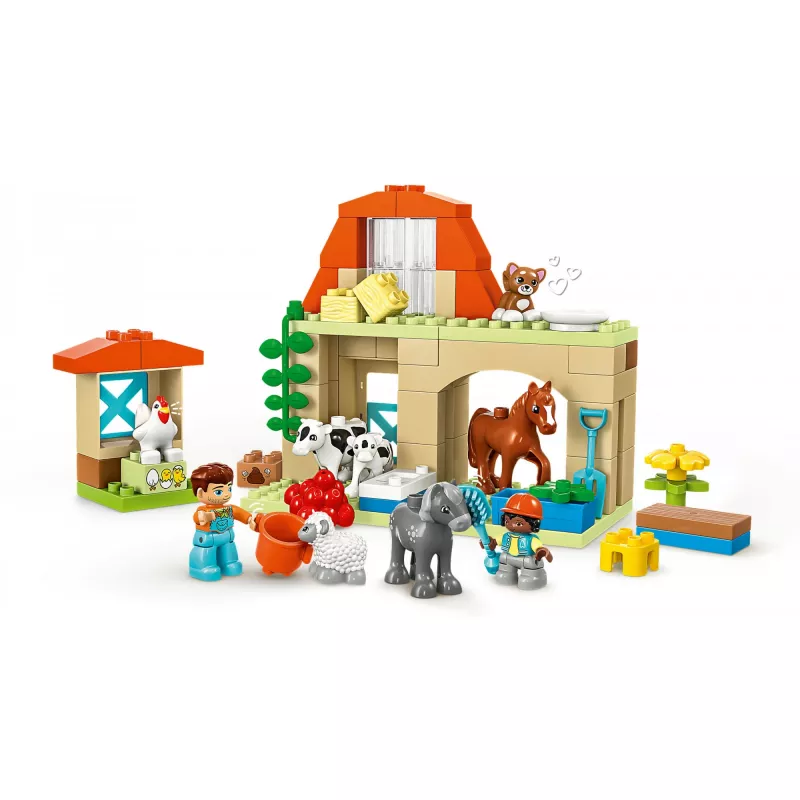 Konstruktors LEGO DUPLO Lauku sētas dzīvnieku kopšanas komplekts 10416 — 74 gabali, 2 minifigūras, vecums 2+