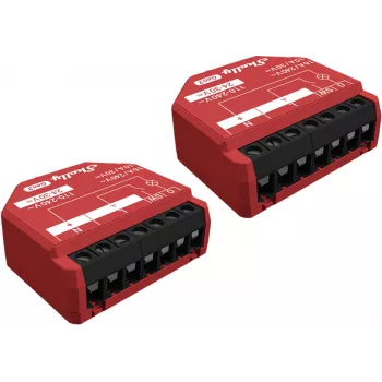 Viedais slēdzis Shelly SHELLY_1PM_GEN3_2ER — bezvadu 110–240V, 1.2W patēriņš, max 240V, plastmasas korpuss, 42×16×37 mm, 2 iepakojumā