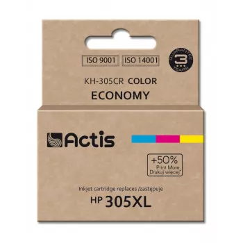 Kasetne ACTIS KH-305CR saderīga ar HP 305XL — krāsu (ciāna, fuksīna, dzeltena), uz tintes bāzes 18 ml, standarta ietilpība, viena iepakojumā