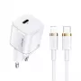 Pārnēsājamais telefona lādētājs usams T36 ar 1x USB-C PD3.0 un iebūvētu Lightning kabeli