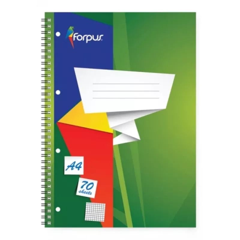 Piezīmju klade ar spirāli Forpus, A4/70, līnijots, mīkstie vāki 0722-003