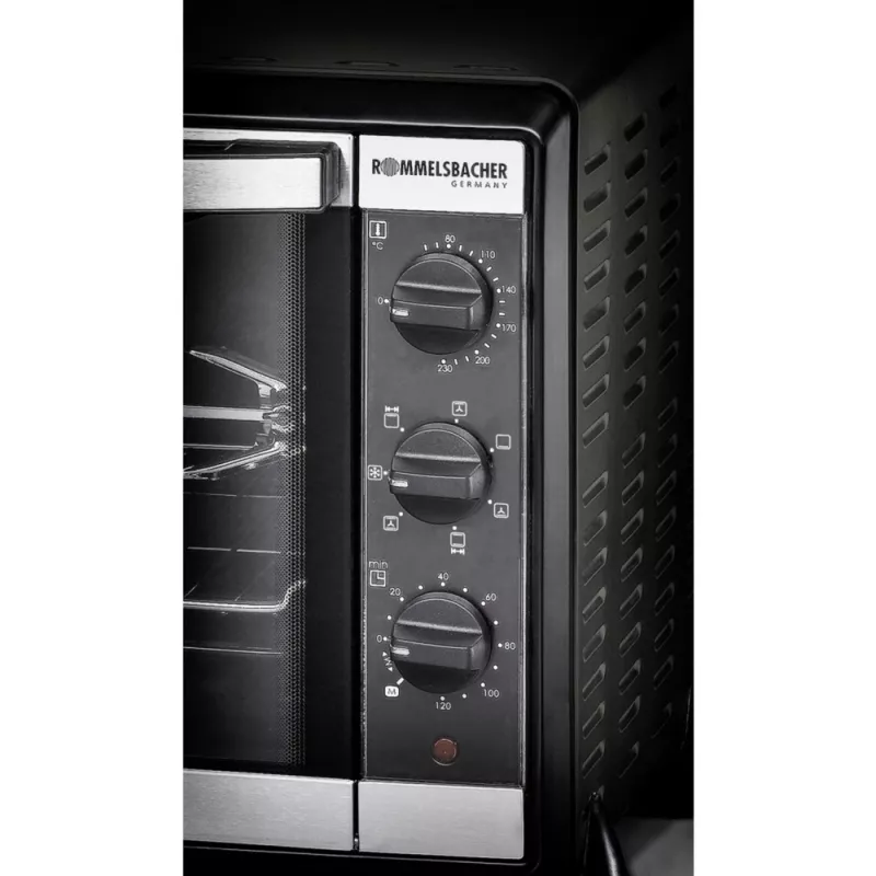 Elektriskā cepeškrāsns Rommelsbacher BG 1550 Melna, 30 L, 80–230 °C, 7 režīmi, rotisserie, 120 min taimeris
