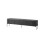 TV skapis cama meble VERA 190x40x50 cm — matēti melna virsma un melns rāmis