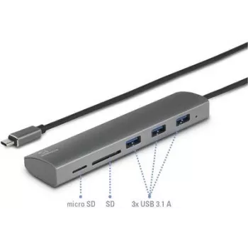 Renkforce RF-3374948 Interfeisa centrmezgls USB 2.0 Type-C 5000 Mbit/s Sudrabs