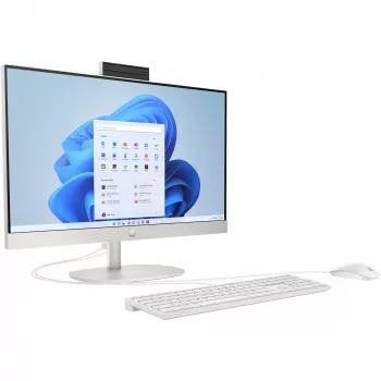 HP 24-cr0009ng All-in-One dators AMD Ryzen™ 3 7320U 60,5 cm (23,8 inch) 1920x1080 8 GB LPDDR5 512 GB SSD Windows 11 Home Wi-Fi 6 Balts