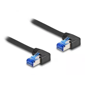 Tīkla kabelis DeLOCK RJ45 Cat.6A S/FTP taisnleņķa 1m melns