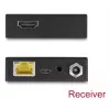 HDMI pagarinātājs DELOCK 65955 — raidītājs un uztvērējs, Cat6/Cat6a, līdz 3840×2160, vadu, Micro-USB B barošana