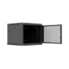 Sienas stiprinājuma 19 inch skapis 9U 600x600 mm melns ar perforētām durvīm