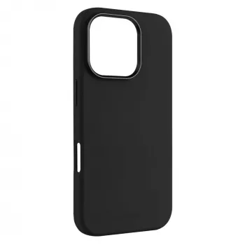 Fiksēts aizmugurējais vāciņš Apple iPhone 17 Pro, šķidrais silikons, melns, MagFlow