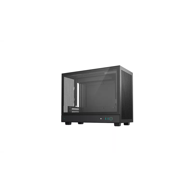 DeepCool CH160 PLUS R-CH160-BKNGM0-G kompakts (SFF) datora korpuss, Mini-ITX/Micro-ATX, rūdīts stikls, melns