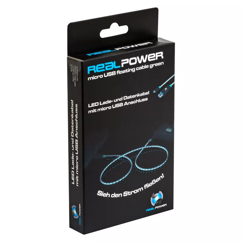 USB kabelis RealPower A/Micro-USB B 0.75m