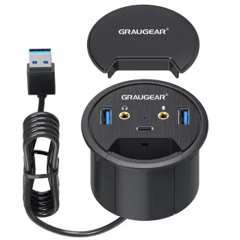 USB centrmezgls GRAUGEAR G-THUB-AU-60 USB 3.2 Gen 1 Type-A Melns