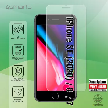 4smarts 456348 Rūdīts stikla ekrāna aizsargs Apple iPhone SE (2020) / 8 / 7