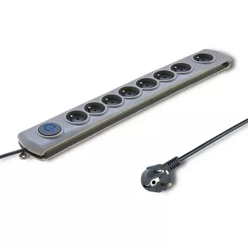Qoltec 50168 pārsprieguma aizsargs 8 kontaktligzdas 230 V 3 m pelēks