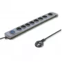 Qoltec 50168 pārsprieguma aizsargs 8 kontaktligzdas 230 V 3 m pelēks