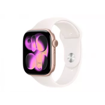 Apple Watch Series 11 GPS 46mm Rožu zelta alumīnija korpuss ar Light Blush Sport siksniņu - S/M | Apple