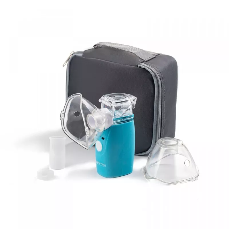 Tvaika inhalators HI-TECH MEDICAL ORO-MESH, bateriju darbināms, zili balts