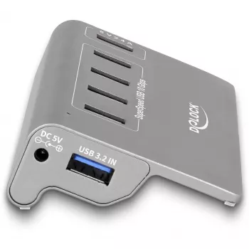 DeLOCK USB Hubs 10 Gbps 4 USB-A Porti + 1 Ātrās Uzlādes Ports