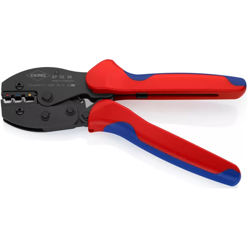 Knipex PreciForce 975236 SB gofrēšanas knaibles ar izolētiem rokturiem (melni, zili, sarkani)