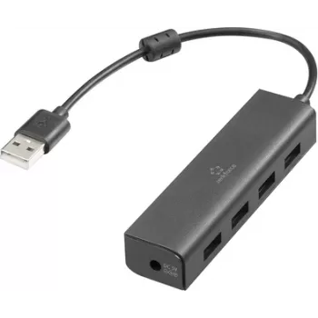 Renkforce RF-6382720 USB-Hubs 4 Port USB-A USB 2.0 480 MBit/s Melns RF-USBH-110 (RF-6382720)