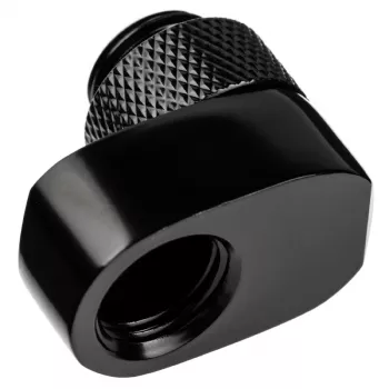 Alphacool 17601 misiņa pagriežams pārvietojams savienotājs datora ūdens dzesēšanai, melns, 1 gab.