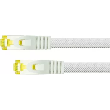 Python Series RJ45 Patch Kabelis ar Cat.7 Raw Cable - Aizbīdņa aizsardzība (RNS) un neilona pinums - S/FTP - PiMF - Bez halogēna - 500MHz - OFC - Balts - 1,5m (8070PY-015W)